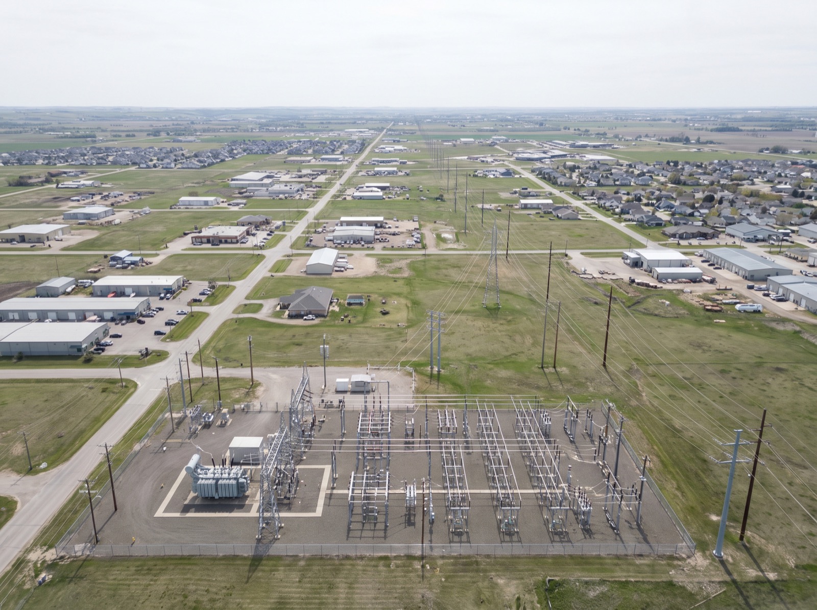A distribution substation serving a growing community and industrial park